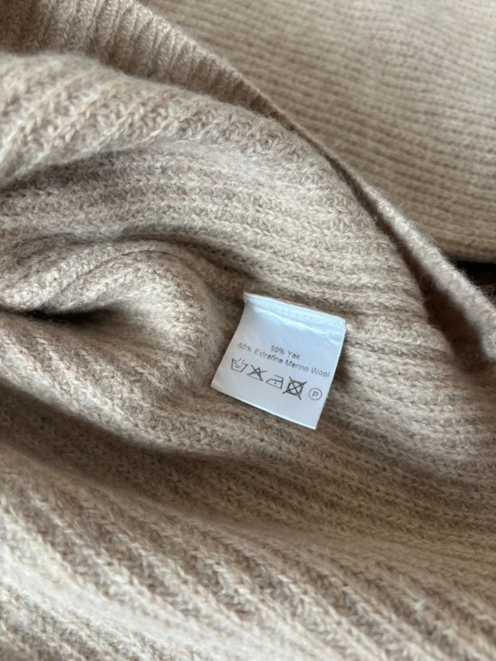 7115 by Szeki Yak and Wool Turtleneck Sweater Wheat Brown - Picture 15 of 15